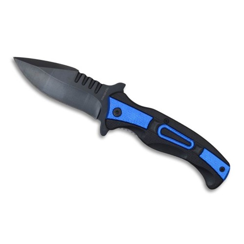 Couteau pliant ouverture assistée Noir/Bleu lame 10cm