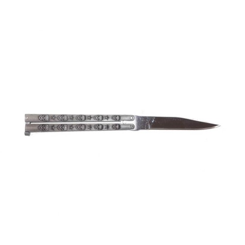 Fluture cuțit deschis lama gri 7 cm
